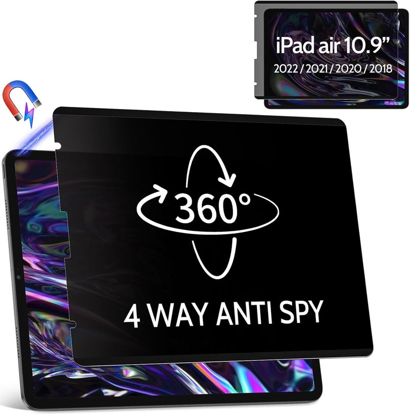 Protescreen 360° Magnetic Privacy Screen for iPad Air 5th 4th Generation 10.9 inch & iPad Pro 11"(2018-2022), 4 Way Privacy Removable Anti Glare Blue Light Filter Shield Film Anti Spy Protector - Image 1